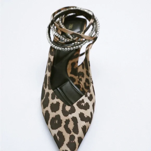 ZARA HIGH-HEELED SLINGBACK INTERCHANGEABLE STRAP SHOES SIZE 6.5(37) - Picture 7 of 10